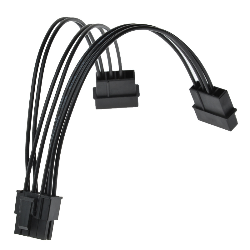 Cablu patch de alimentare GPU pentru desktop, cupla D-port la 8 pini, 4 pini la 8 pini, cupru UL1007 18AWG, model ZJ-2D4ZGPU8