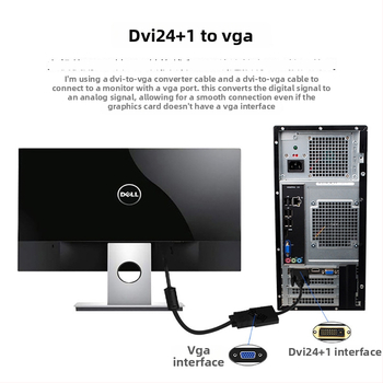 DVI-D VGA adapter kabel s integriranim čipom, DVI-D na VGA, duljina 0,2 m