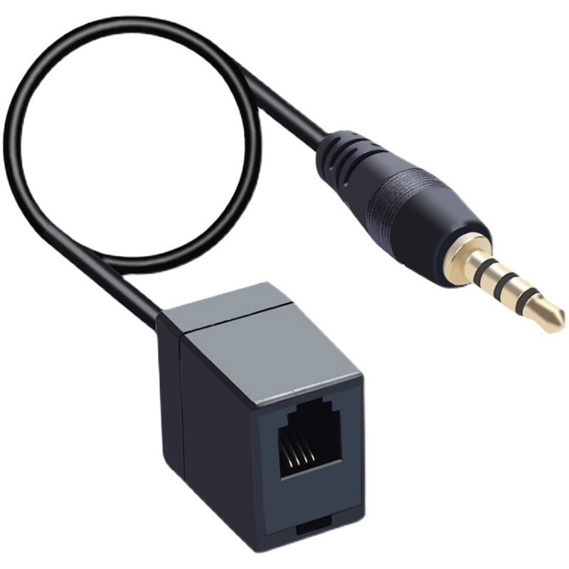 Kabel za adapter za fiksni telefon, 4P4C RJ9 i muški 3,5 mm utikač, kristalno kućište, bakarno jezgro vodiča - Ximi Technology