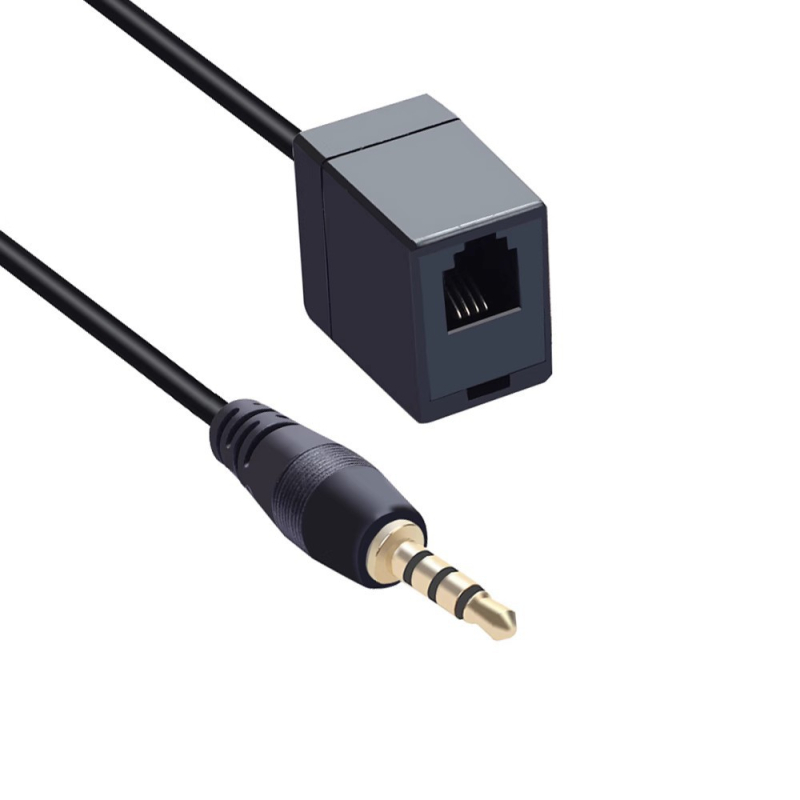 Kabel za adapter za fiksni telefon, 4P4C RJ9 i muški 3,5 mm utikač, kristalno kućište, bakarno jezgro vodiča - Ximi Technology