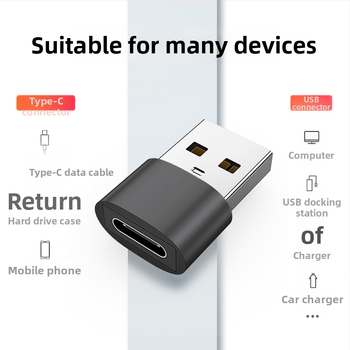 Yikanglong USB-A vyras į USB-C moteriškas OTG adapteris su PD greitu įkrovimu ir duomenų perdavimu