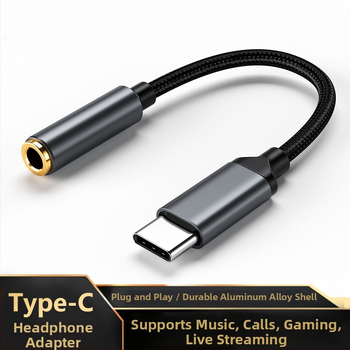 HYX-52 USB-C skaitmeninis garso adapteris 3,5 mm ausinėms, Android telefonams; suderinamas su Xiaomi, Huawei, OPPO