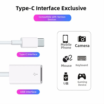 USB-C OTG kortelių skaitytuvas 3.0 adapteris Type-C skaitmeniniams įrenginiams – Honglida modelis 1