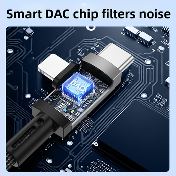 SALAMOER BL-27 Type-C iki 3,5 mm DAC garso adapteris Apple įrenginiams