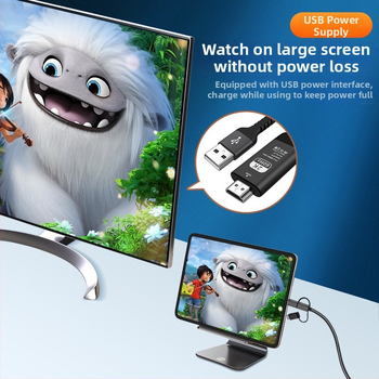 HDMI zobrazovací kábel pre smartfóny — univerzálny USB-C/Android 8 adaptér Apple Type-C zariadeniam k TV, projektoru alebo monitora
