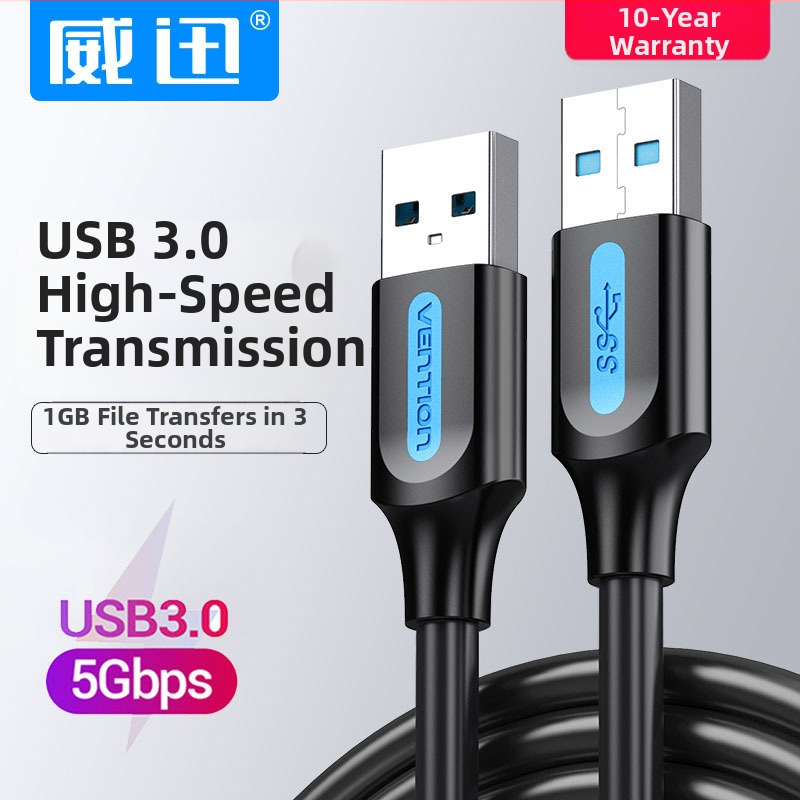 Weixun USB 3.0 dvojitý kábel, samec–samec, pre externé pevné disky a set-top boxy, USB prenos, chladenie, nabíjanie