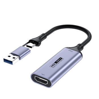 Video uztveres karte USB 3.0 / Type-C — 1080P, MS2130 čips, savietojama ar visām operētājsistēmām, paredzēta mobilajām ierīcēm un datoriem