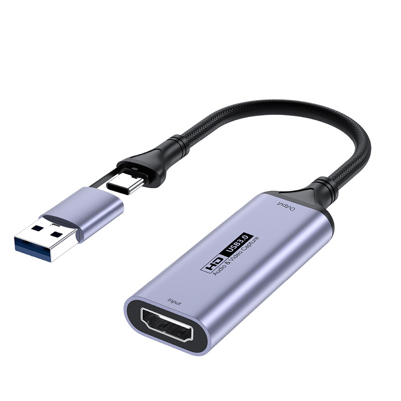 Video uztveres karte USB 3.0 / Type-C — 1080P, MS2130 čips, savietojama ar visām operētājsistēmām, paredzēta mobilajām ierīcēm un datoriem