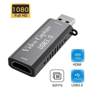 USB 3.0 video uztveres karte – 1080p, USB interfeiss, Windows saderīgs, alumīnija sakausējuma korpuss, 1 gadu garantija