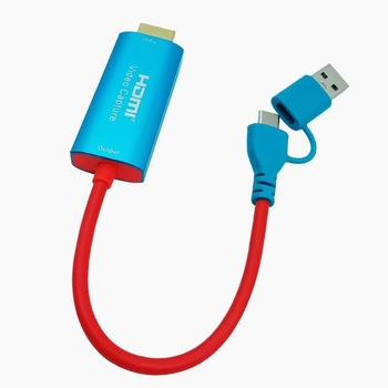 HDMI uz USB-C 3.0 video uztveres karte, 1080P, Windows saderīga, USB interfeiss, piemērots Switch, PS4 un mini PC stick