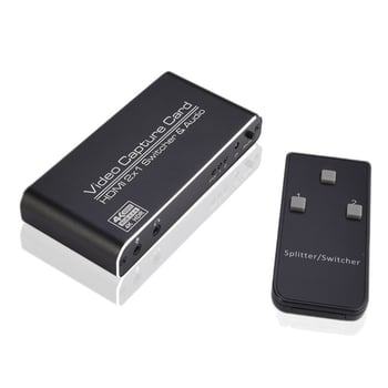 USB 3.0 vaizdo įrašymo plokštė 4K60 HDMI – dviguba įvestis, vienas išvestis, nuotolinio valdymo pultas