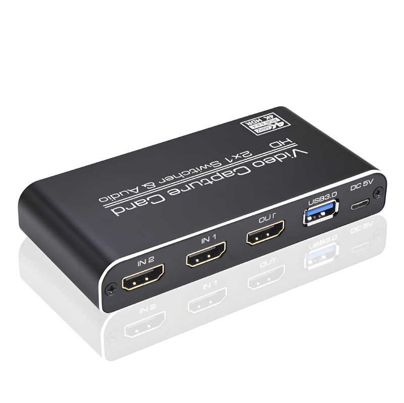 USB 3.0 vaizdo įrašymo plokštė 4K60 HDMI – dviguba įvestis, vienas išvestis, nuotolinio valdymo pultas