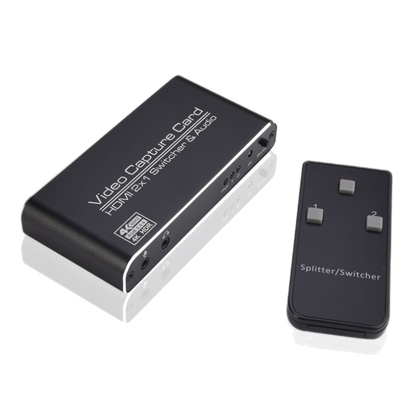 USB 3.0 vaizdo įrašymo plokštė 4K60 HDMI – dviguba įvestis, vienas išvestis, nuotolinio valdymo pultas