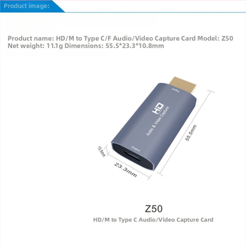 Karta za hvatanje videa HDMI muški na USB-C ženski, 4K60Hz