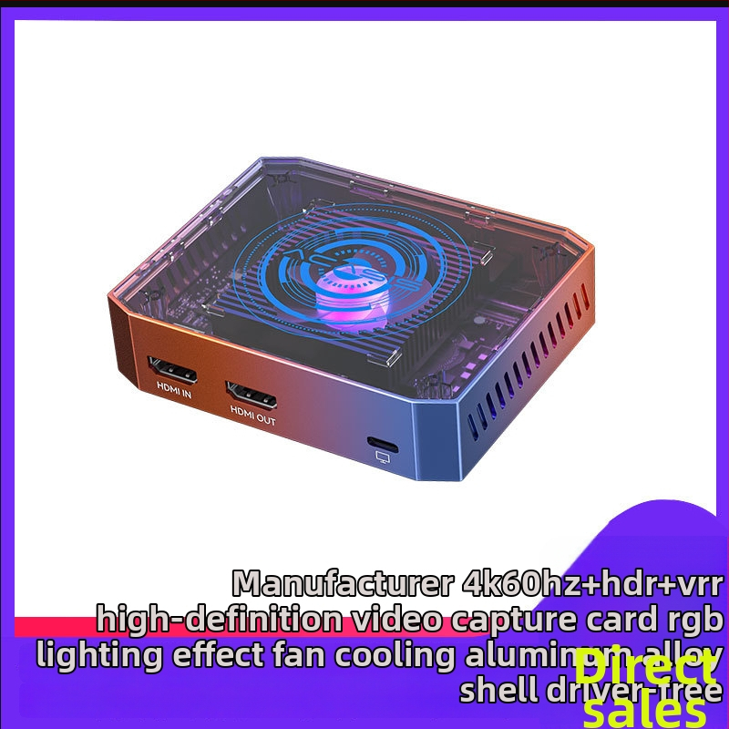 ACASIS VC-X7PRO 4K60Hz USB 3.0 kartica za hvatanje videa, kompatibilna sa svim operativnim sustavima, RGB osvjetljenje, hlađenje ventilatorom