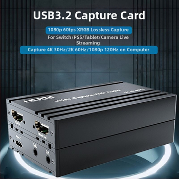 HDMI vaizdo įrašų fiksavimo plokštė su USB jungtimi, 4K60Hz, Windows suderinama, PS4/5 NS/Switch palaikymas (Wei Liao)