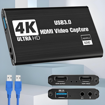 HDMI kartica za hvatanje s izlazom petlje, USB 3.0, 4K60Hz, kompatibilna s Windows, model LQC002