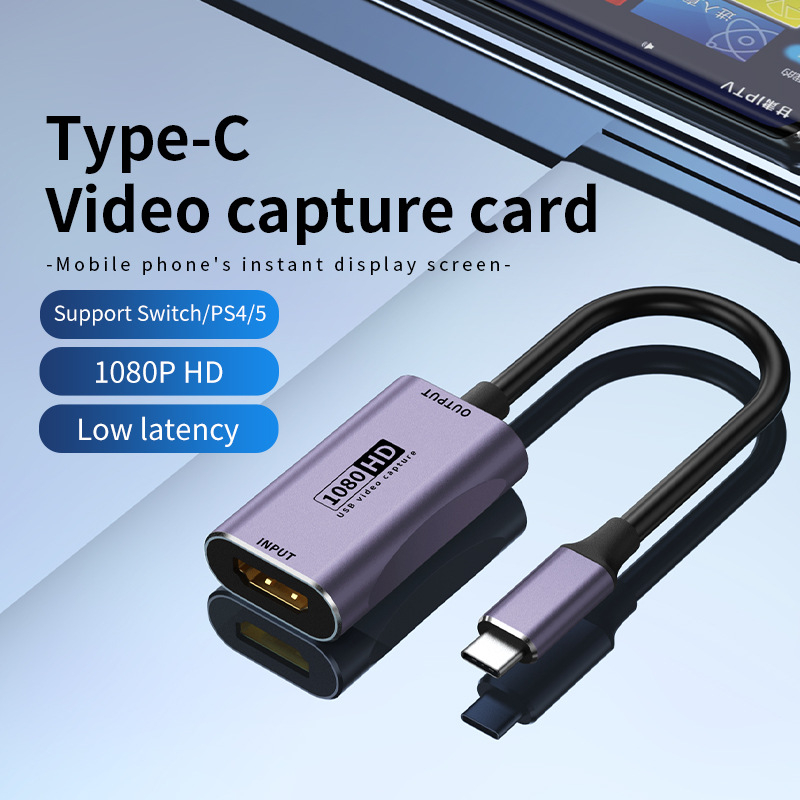Κάρτα εγγραφής Type-C 1080P ήχος-βίντεο, 30fps, συμβατή με όλα τα λειτουργικά συστήματα