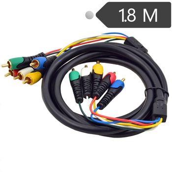 Cablu HDTV audio/video cu 5 conectori RCA de tip masculin și RGB component
