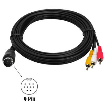 Adapter kabel: 9-pin mini-DIN na 3× RCA za S-Video i zvuk (Model YR-AV-199, Značka ERE)