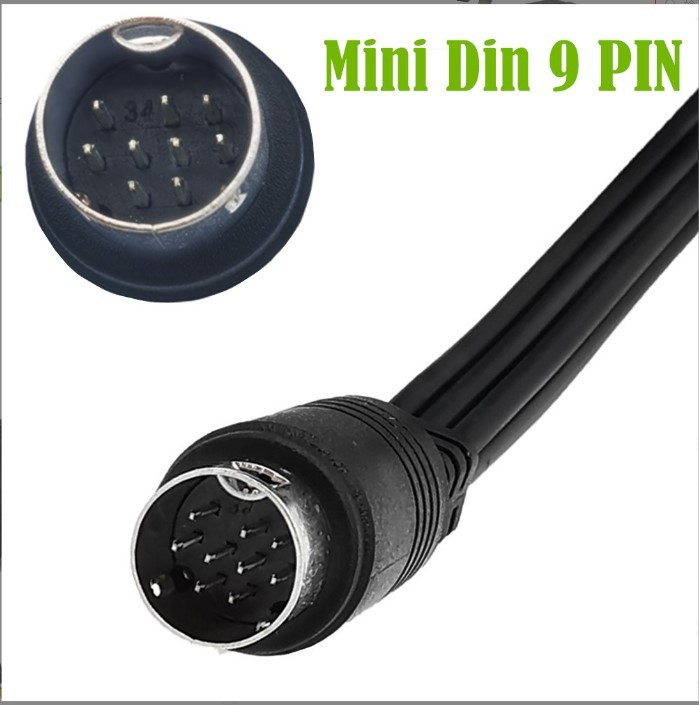 Adapter kabel: 9-pin mini-DIN na 3× RCA za S-Video i zvuk (Model YR-AV-199, Značka ERE)