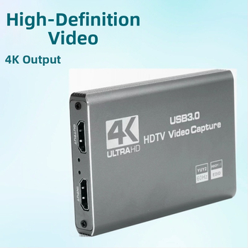 Card de captură video 4K HDMI/USB pentru PS5, camere, telefoane, tablete și streaming pe PC; 4K/1080p, compatibil cu toate sistemele de operare, garanție 1 an