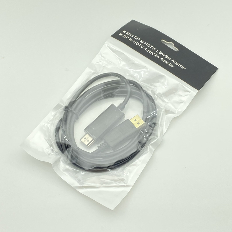 Cablu adaptor DP către HDMI cu cip, DisplayPort către HDMI, 1,8 m, nucleu de cupru