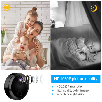 HDQ15 Cameră de supraveghere wireless WiFi pentru casă, cu viziune nocturnă infraroșu, 1080P/4K, Detecție de mișcare, Stocare în aplicație și card TF