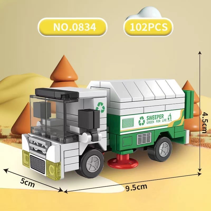 ABS пластмасов конструктор, Lego съвместим, 400–800 бр., за деца 7–14 години, подходящ за самостоятелно сглобяване.