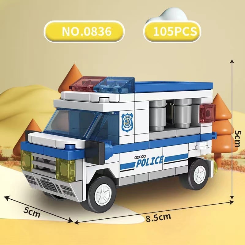 ABS пластмасов конструктор, Lego съвместим, 400–800 бр., за деца 7–14 години, подходящ за самостоятелно сглобяване.