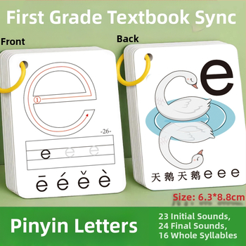 Pinyin kártyák a korai olvasáshoz, papíralapú, 4–6 éveseknek