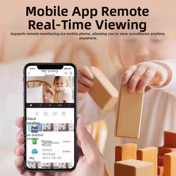 Bezvadu mājas novērošanas kamera ar attālo HD skatījumu — savienota ar viedtālruni, bez monitora