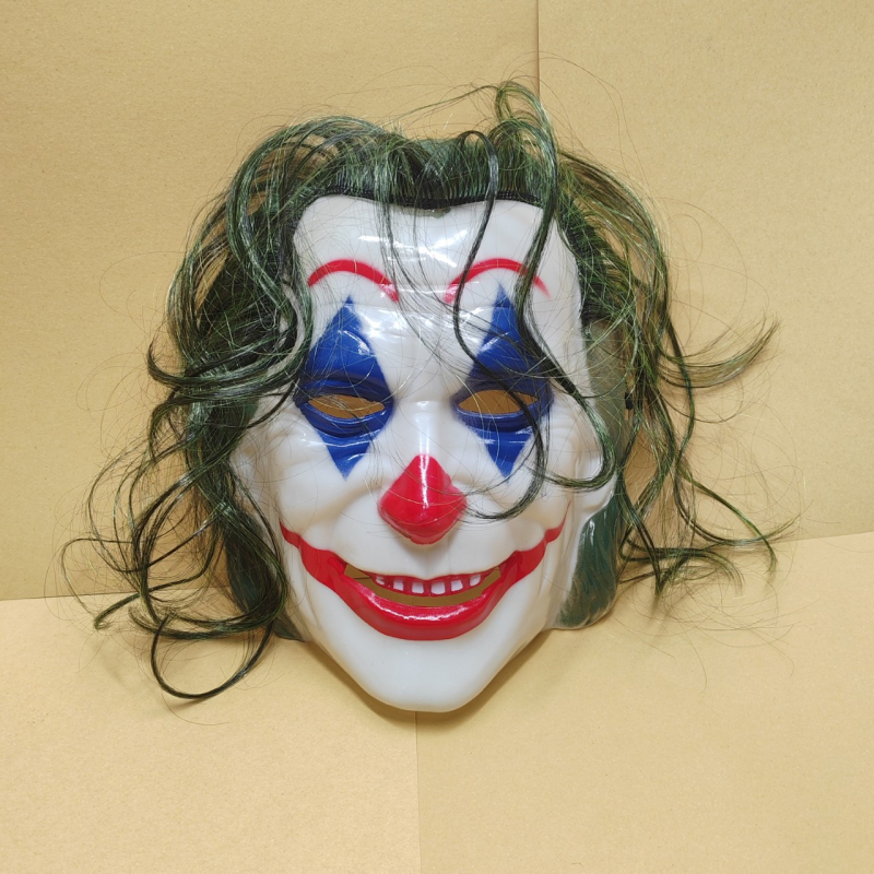 Halovīnu klauna sejas maska – šausmīgs rekvizīts, PP plastmasa, kostīmam