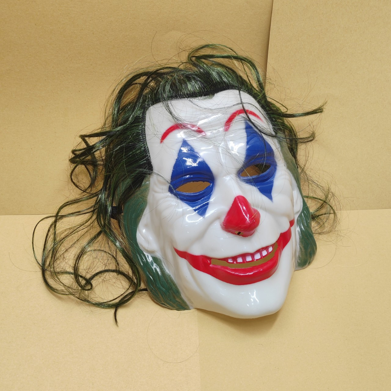 Halovīnu klauna sejas maska – šausmīgs rekvizīts, PP plastmasa, kostīmam