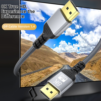 Cablu DisplayPort 1.4, 8K la 60 Hz, conectori DP/MiniDP, contacte placate cu aur, carcasă din aliaj de aluminiu