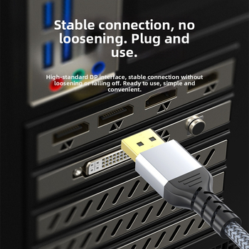 Cablu DisplayPort 1.4, 8K la 60 Hz, conectori DP/MiniDP, contacte placate cu aur, carcasă din aliaj de aluminiu