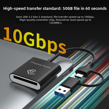 Čítačka kariet CFexpress Type-B, SD 2.0, USB 3.2 (10Gbps) Type-C