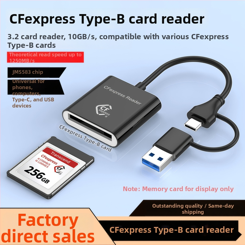 Čítačka kariet CFexpress Type-B, SD 2.0, USB 3.2 (10Gbps) Type-C