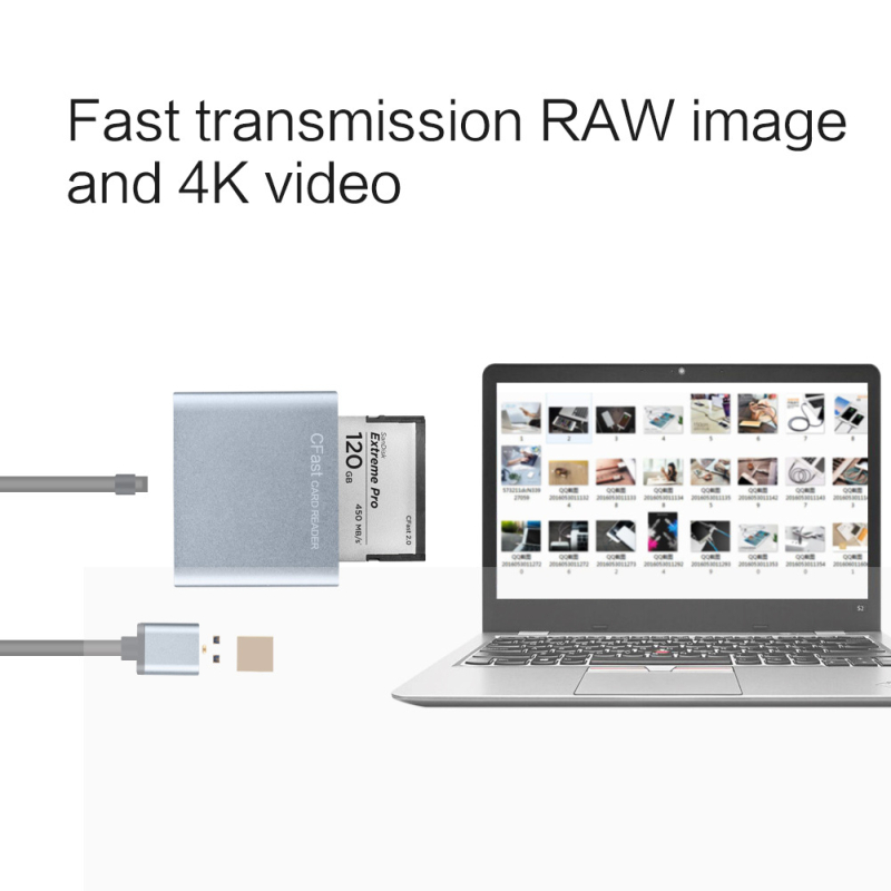 FD-F53 USB 3.0 Čitač kartica CFast, vanjski, kućište od Space Aluminum, kompatibilan s CFast
