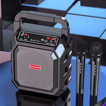 Nešiojamas Bluetooth karaoke garsiakalbis su mikrofonu, 10W, Bluetooth 5.0, 100 Hz–20 kHz, SNR ≥85 dB, diapazonas iki 10 m