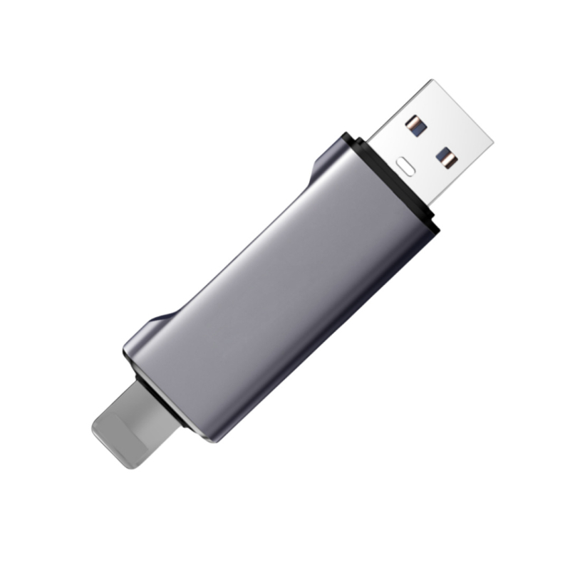 USB 2.0 OTG čitač SD/TF kartica – aluminijsko kućište, vanjska verzija, kompatibilan s Apple uređajima