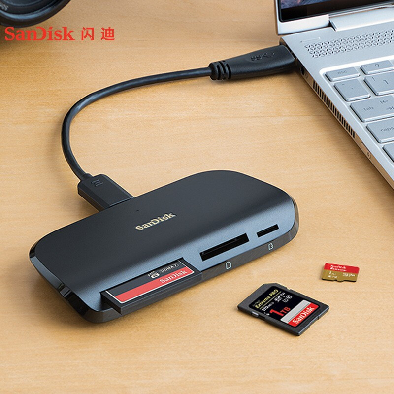 SanDisk SDDR-A631 Type-C 3-in-1 Αναγνώστης Καρτών CF/SD/TF – Εξωτερικός, USB 2.0, Συμβατός με Windows 7