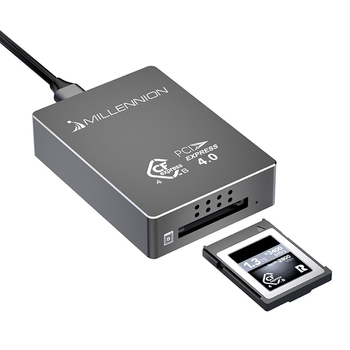 Cititor de carduri 9341 — USB4 40Gbps, interfață USB-C, carcasă din aluminiu, suport pentru carduri CFB, instalare externă