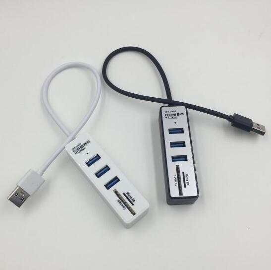 3-portni USB 3.0 hub s čitačem SD i TF kartica, vanjski, ABS