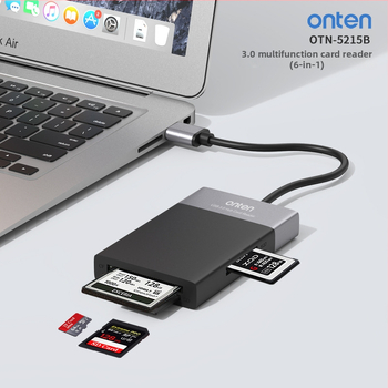 USB 3.0 хъб и шест в едно OTG четец за карти CF/SD/SDHC/TF/XQD, модел OTN-5215B