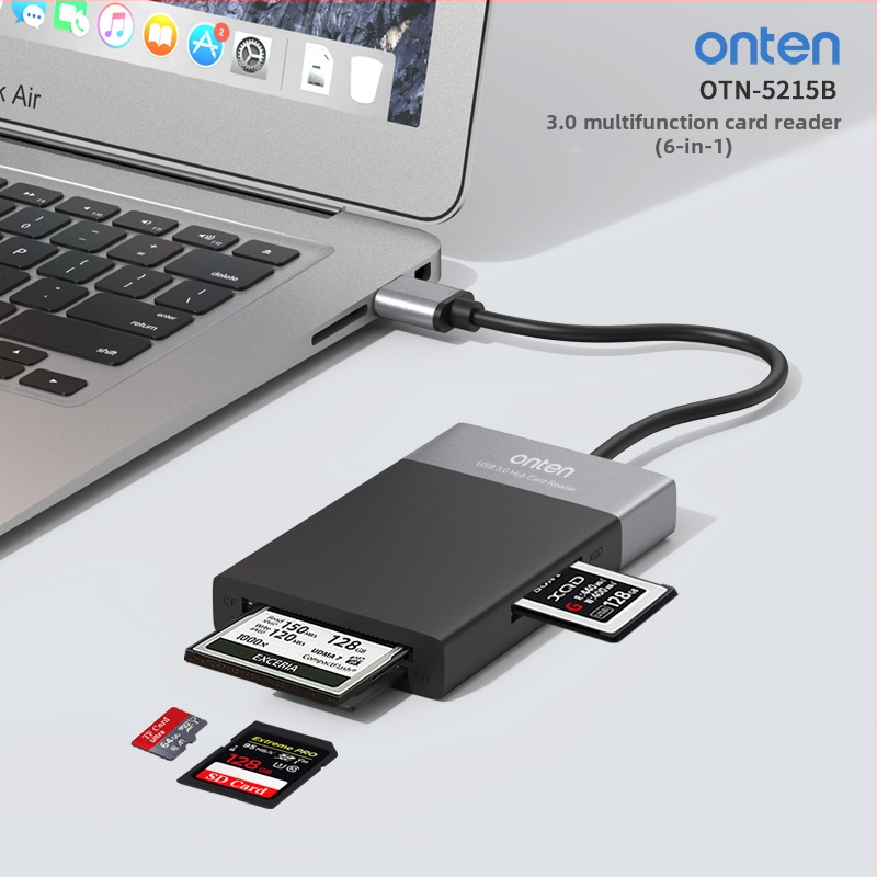 USB 3.0 хъб и шест в едно OTG четец за карти CF/SD/SDHC/TF/XQD, модел OTN-5215B