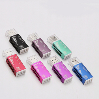 Cititor USB 1.1 4 în 1 din aliaj de aluminiu pentru carduri SD și TF