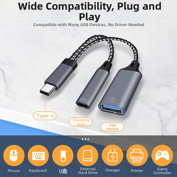 Yinhe BL-35 Type-C 2-in-1 OTG adapteris su USB flash atmintine ir kortų skaitytuvu, pelės palaikymas, suderinamas su iPad Pro