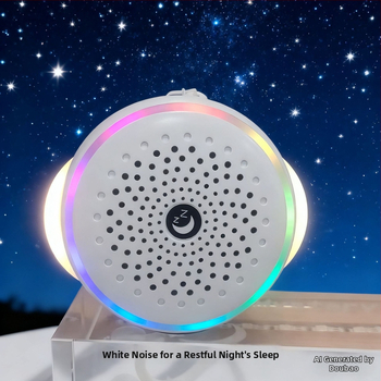 Portatīvs baltā trokšņa miega skaļrunis kubs — 60 Hz–15 kHz, SNR ≥60 dB, 1 W, USB barošana, iebūvētā 300–500 mAh akumulatora