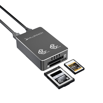 Cititor USB4 2-în-1 pentru carduri CFA și CFB, interfață USB-C cu 40Gbps, carcasă din aluminiu, modelul 9338